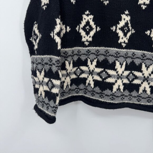 Vintage Ann Taylor Loft Women’s 100% Wool Fair Isle Nordic Ski Pullover Sweater - Picture 4 of 8